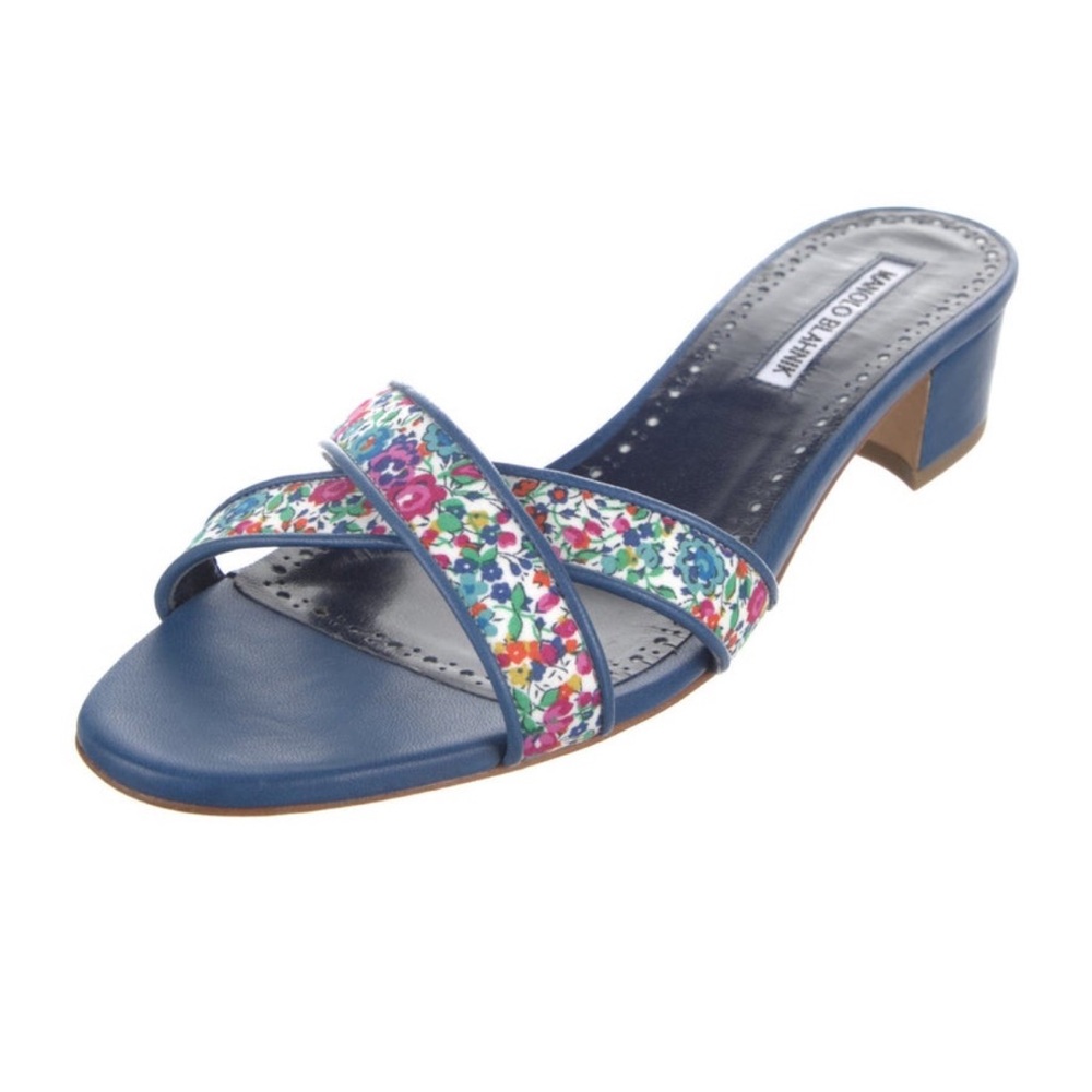 Manolo Blahnik Floral print leather sandals